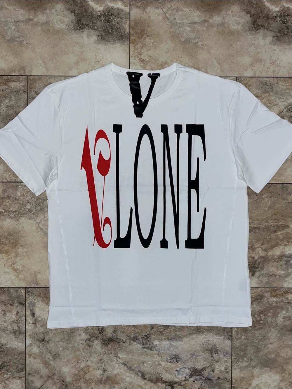 VLONE x Palm Angels Flame Logo Graphic T-Shirt White Size Large